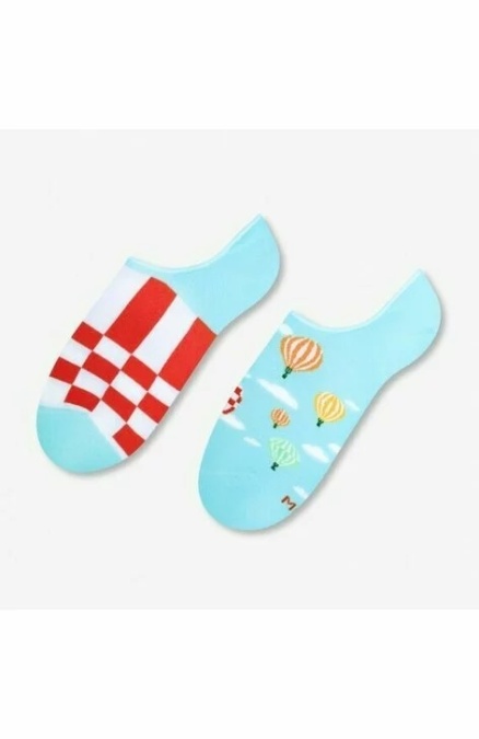 Talpici dama - Sosete dama - din bumbac, cu model asimetric - Happy socks - More S005-009 Balloons - Img 2