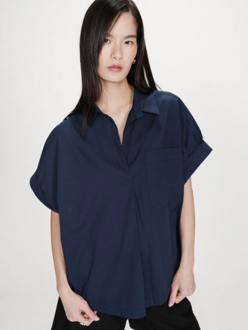 Top Versigny navy blue oversize tip camasa