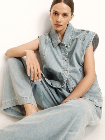 Vesta Vallonia skyblue oversize din denim - Img 10