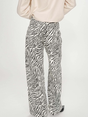 Blugi Socca largi loose-fit cu talie inalta si imprimeu zebra - Img 5