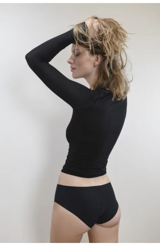 Bluza dama extrem de flexibila, Julimex Second Skin, Invisible-Line - alb, negru - Img 3