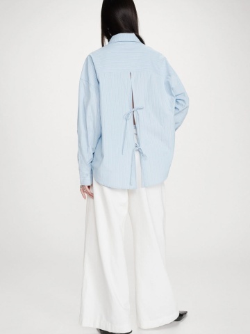 Camasa Valerie bleu oversize cu dungi - Img 2
