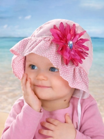 Palarie de vara 100% bumbac pentru fetite 6-18 luni - AJS 28-148 roz, alb