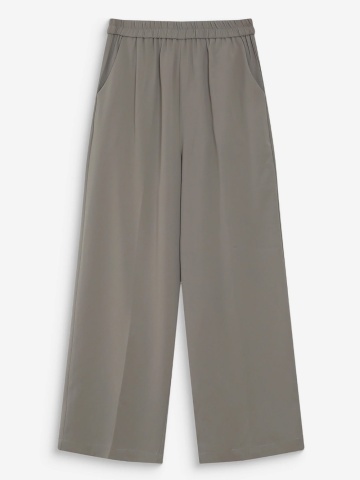 Pantaloni Noblesse kaki wide-leg cu talie medie-inalta - Img 6