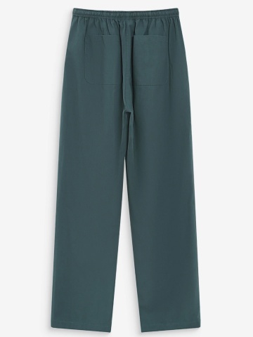 Pantaloni Rhode verde petrol drepti din bumbac cu talie ajustabila - Img 7