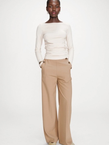 Pantaloni Valigny camel drepti cu talie inalta - Img 2