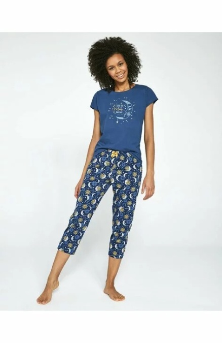 Pijama dama, 100% bumbac, Cornette W498-197 I love you to the moon and back - Img 5