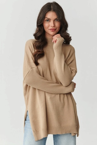Pulover oversize nisipiu de dama - Makadamia S164