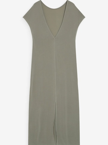Rochie Peace kaki lunga lejera cu maneca scurta - Img 6