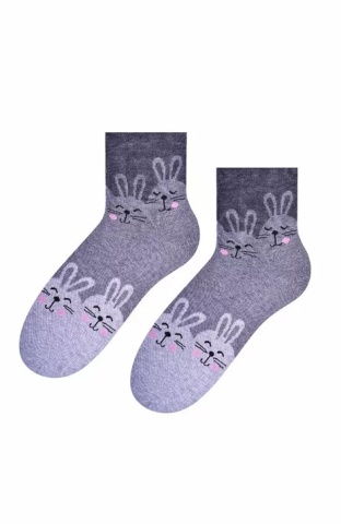 Sosete bumbac pentru dama - Steven S099-543D gri melange - Img 3