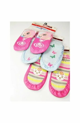 Sosete cu talpa piele pentru fetite - Marilyn Home Socks - Img 5