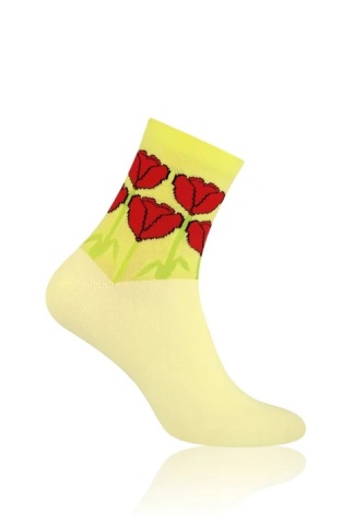 Sosete dama, model Tulips - More S078032 galben