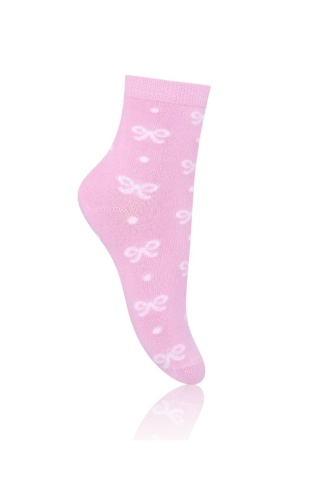Sosete din viscoza de bambus pentru fete, culoare roz - Steven S147-Z011