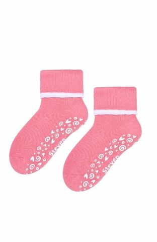 Sosete flausate cu ABS pentru fete - Steven S038-S006 - Img 2