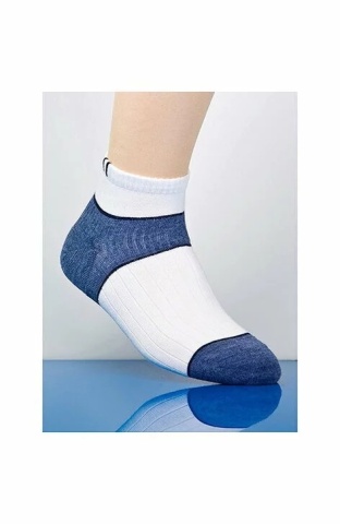 Sosete scurte unisex, din coolmax, cu uscare rapida - Steven S059-04 alb-jeans-granat