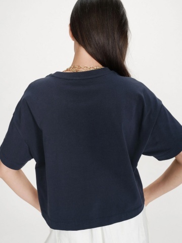 Top Voss oversize din bumbac navy blue - Img 5