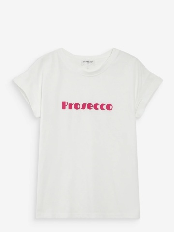 Tricou alb Vico din bumbac cu mesaj Prosecco - Img 6