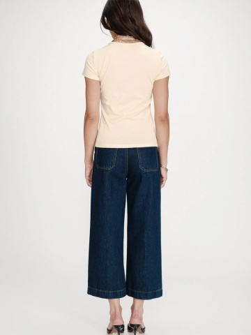 Tricou dama Valerio vanilie din bumbac - Img 3