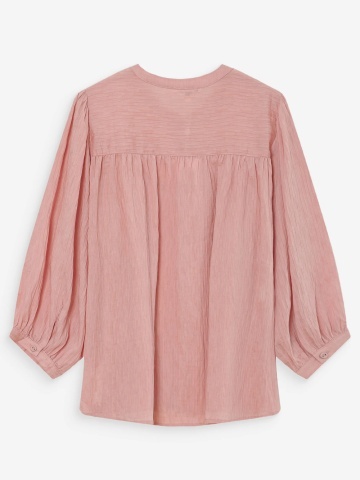 Bluza Vanille roz lejera cu maneci usor bufante - Img 8