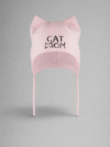 Caciula roz cu urechi de pisica pentru fetite, Cat Mom - Img 2