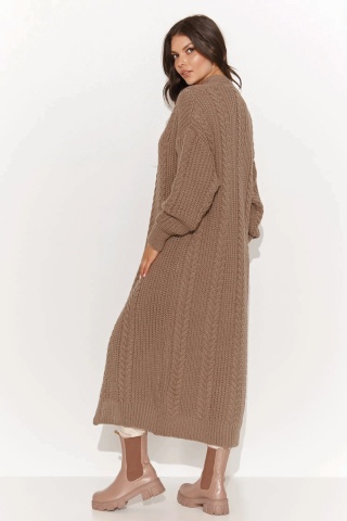 Cardigan lung dama tricotat, cappuccino - NU_S91 - Img 2