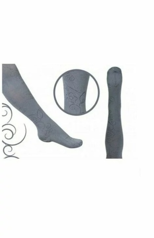 Ciorapi pantalon jacard pentru fete din bambus - Rewon 503-009 - Img 3