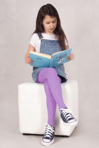 Ciorapi pentru fetite - YO Club microfibra, 40 DEN, violet deschis - RA09-10