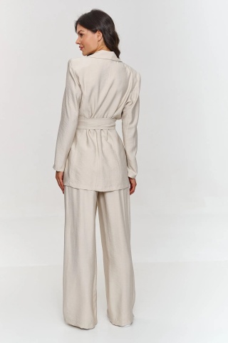 Compleu dama cu sacou si pantaloni largi, bej - M883 - Img 3
