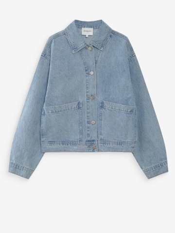 Jacheta Vinnie din denim sky blue cu croiala boxy - Img 7