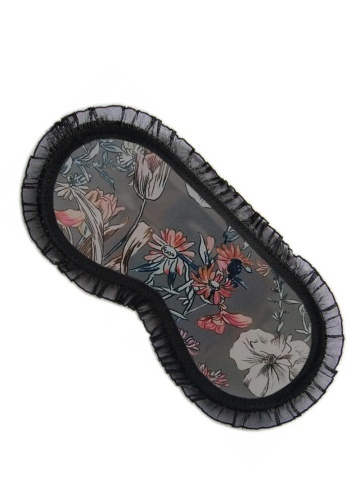 Masca pentru somn, bumbac 100% - Julimex OP18, print floral - Img 2