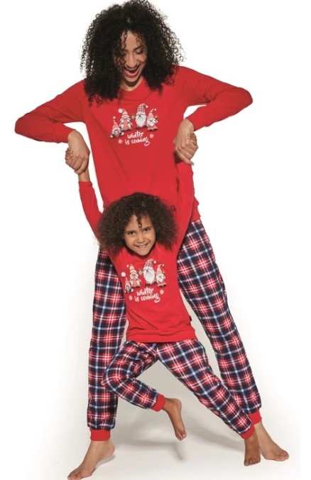 Pijama dama model Craciun, colectia familie, Cornette W671-279 Gnomes - Img 2