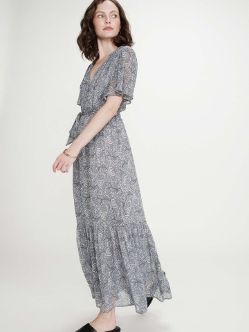 Rochie Venelle maxi vaporoasa cu imprimeu - Img 4