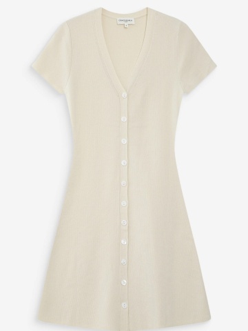 Rochie Venezuela ecru din tricot moale - Img 6