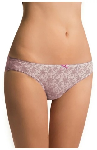Set 2 chiloti bikini dama din bumbac, imprimeu floral albastru si bej - Key LPR508 - Img 2
