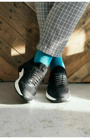 Sosete barbatesti din bumbac pentru pantofi - Steven S056-073 turcoaz
