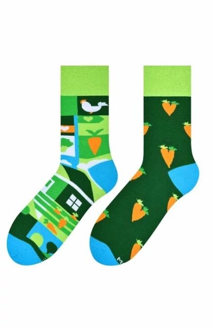 Sosete barbati, model asimetric Carrots - More S079A004 verde - Img 1