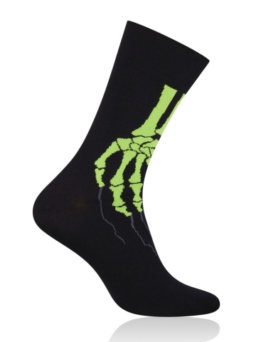 Sosete barbati, model Skeleton - More S079077 negru detaliu verde
