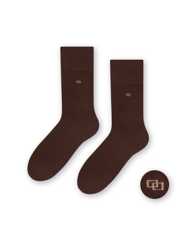 Sosete bumbac barbati, sosete cu logo pentru pantofi - Steven S056-005 maro