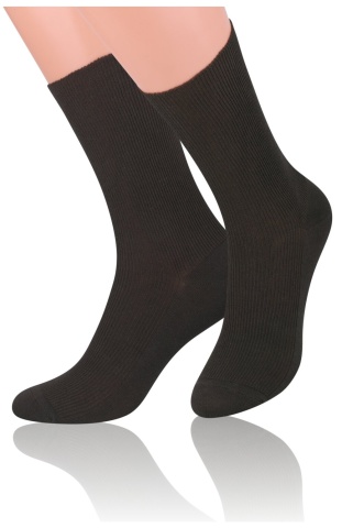 Sosete bumbac unisex, fara compresie, Steven S018-MAR, maro