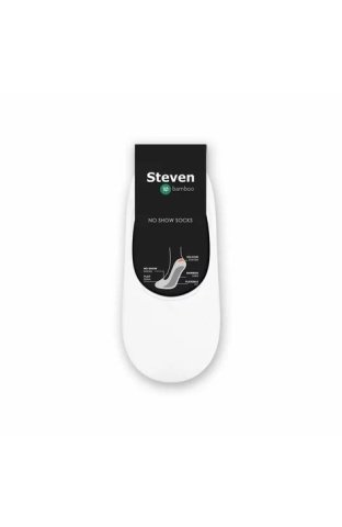 Sosete invizibile - Talpici din viscoza de bambus cu silicon pentru barbati - Steven S036-B01 alb - Img 2