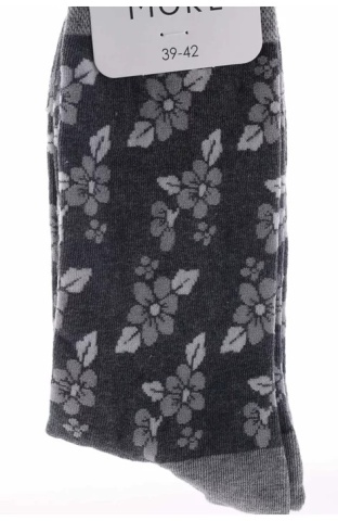 Sosete lungi barbati, model Flowers - More S051-091 gri - Img 2