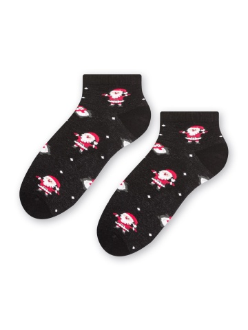 Sosete scurte unisex, model Craciun - Steven S136-M006 negru