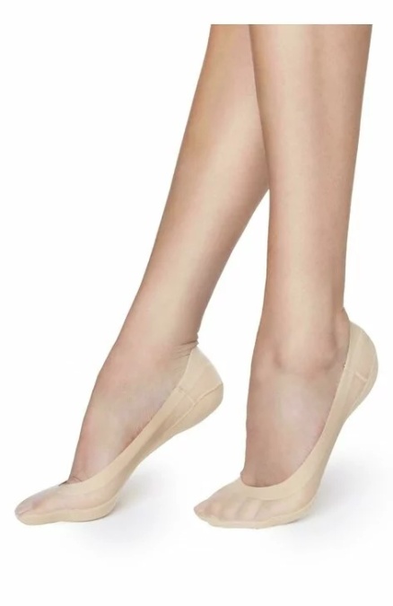 Talpici bumbac pentru dama, banda silicon - Marilyn Lux Line Normal Cotton - negru, nude - Img 1
