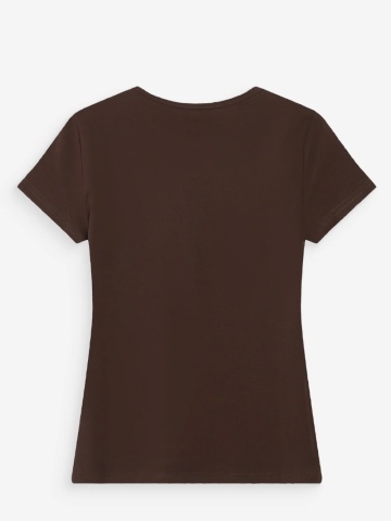 Tricou dama Valerio chocolate din bumbac - Img 7