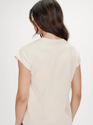 Tricou mocha Vico din bumbac cu mesaj Macchiato - Img 4