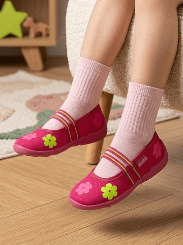 Balerini sport roz pentru fete cu barete elastice - Viggami - Img 2