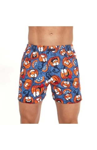 Boxeri barbati plus size pentru dormit, 100% bumbac - Cornette Classic M011-112 Pumpkin - Img 2