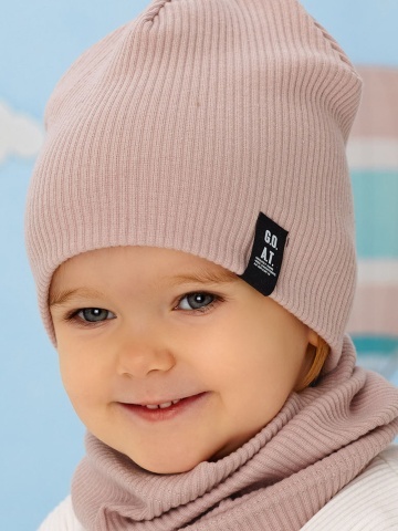 Caciula copii, model simplu, reiat, din bumbac tip beanie - AJS - Img 2