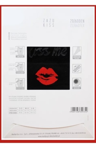 Ciorapi de dama cu model Kiss Me - Marilyn Zazu Kiss, 60 DEN - negru - Img 3
