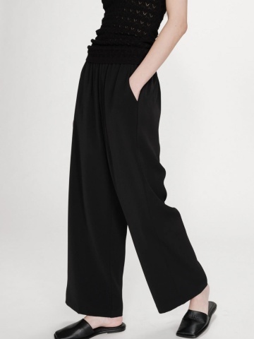 Pantaloni Noblesse negri wide-leg cu talie medie-inalta - Img 2